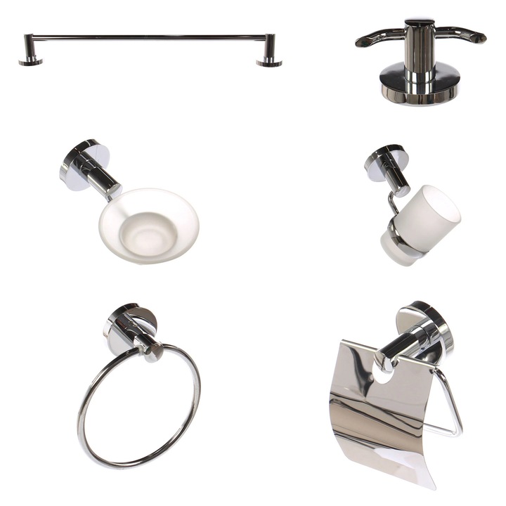 Set accesorii baie, Kadda Myra 1500, cromat, 6 piese