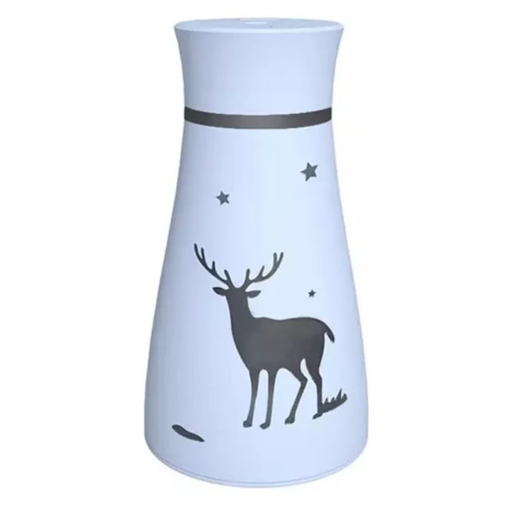 Set 3 Umidificatoare Ceramice cu Motif Konika Morskiego, Alb, Gri, Benzina, 19x7,5x3,8cm