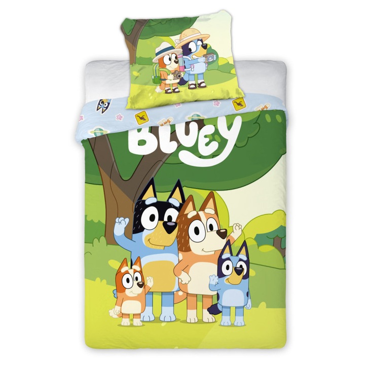 Bluey Family Snuggle Спално бельо 140×200cm, 70×90 cm