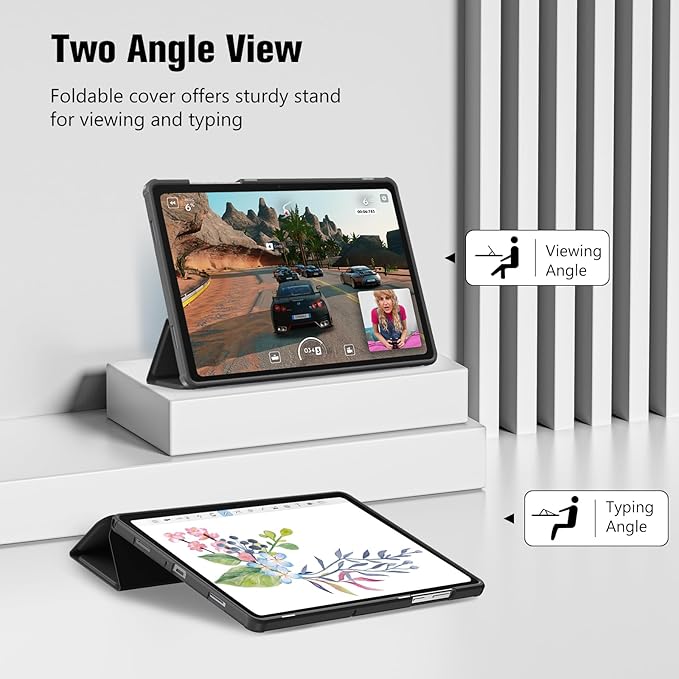 Husa tableta, VIENOD®, Compatibil cu Samsung Galaxy Tab A11+ 2025/A9+ 2023, 11'', Functie sleep/wake-up, Antisoc, Rezistent la uzura, Usor de instalat, Portabil, Design ergonomic, TPU/Piele ecologica, Albastru