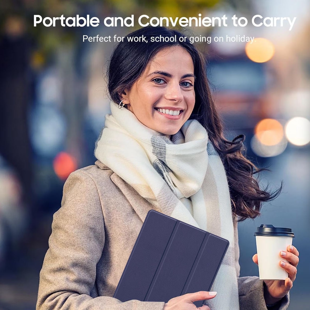 Husa tableta, VIENOD®, Compatibil cu Samsung Galaxy Tab A11+ 2025/A9+ 2023, 11'', Functie sleep/wake-up, Antisoc, Rezistent la uzura, Usor de instalat, Portabil, Design ergonomic, TPU/Piele ecologica, Albastru