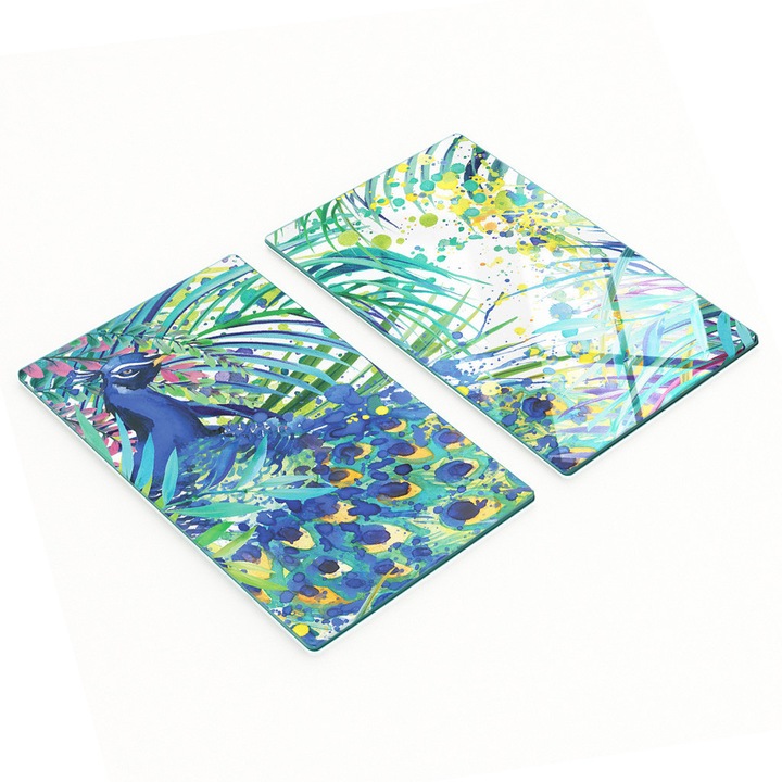 Set de 2 Tocatoare de bucatarie Tulup din sticla calita, 30x52cm, antiderapante, rezistente la temperaturi ridicate