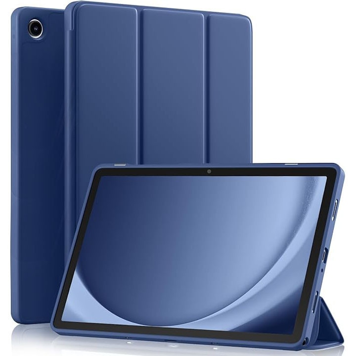 Husa pentru Samsung Galaxy Tab A11/A9 8, 7 inch, 2025/2023, TPU Smart Cover, set cu unghiuri de vizualizare dublu, Albastru intens