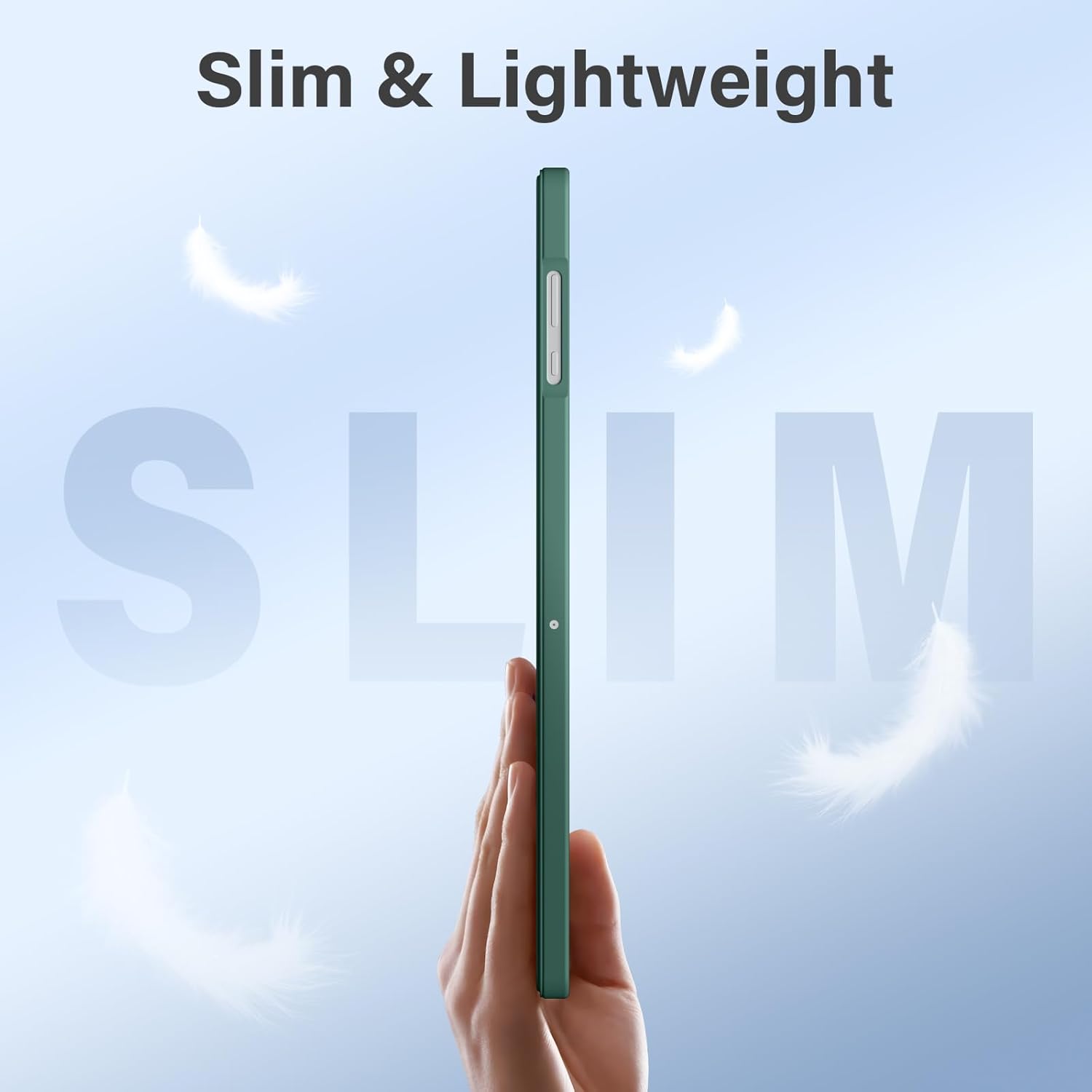 Husa pentru Samsung Galaxy Tab A11/A9 8, 7 inch, 2025/2023, TPU Smart Cover, set cu unghiuri de vizualizare dublu, Verde Matcha