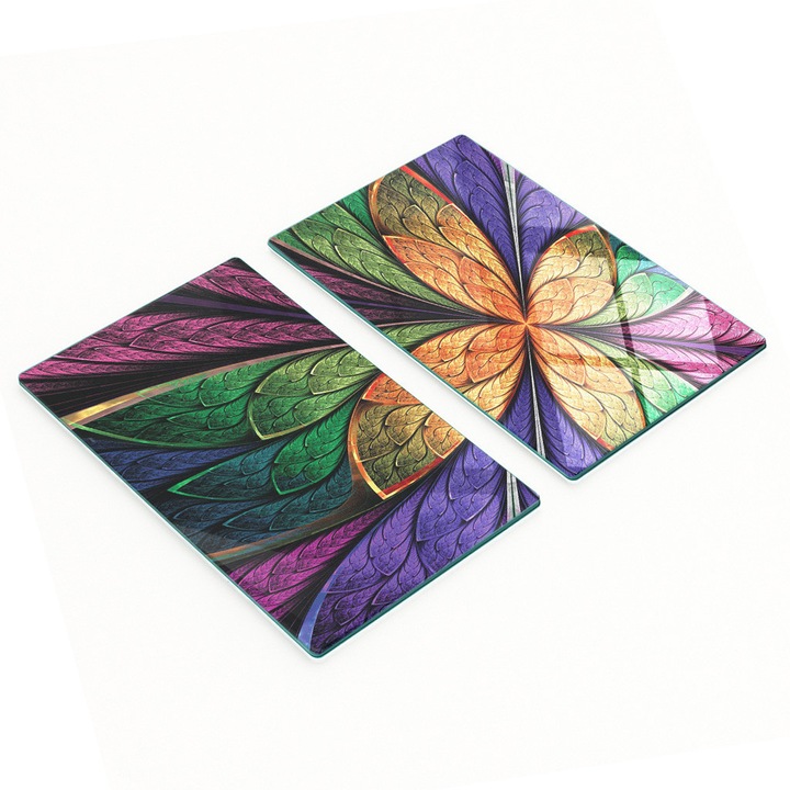 Dísztányérok, Tulup, 2 darabos készlet, üveg, 30x52cm, csúszásmentes, magas hőmérsékletnek ellenálló