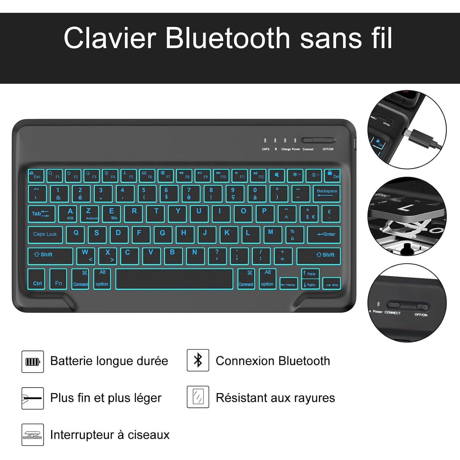 Husa si tastatura cu Iluminare compatibila cu Samsung Tab FE+/S9 FE Plus 12 "4"