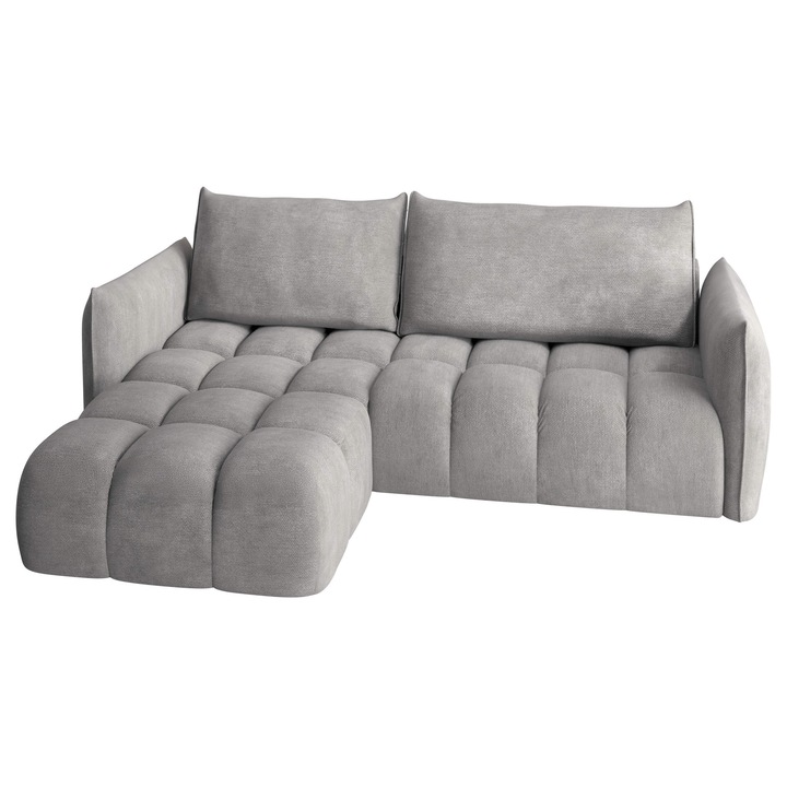 Coltar extensibil living Varoneri stanga, MIRJAN 24, gri, 167x245x89 cm