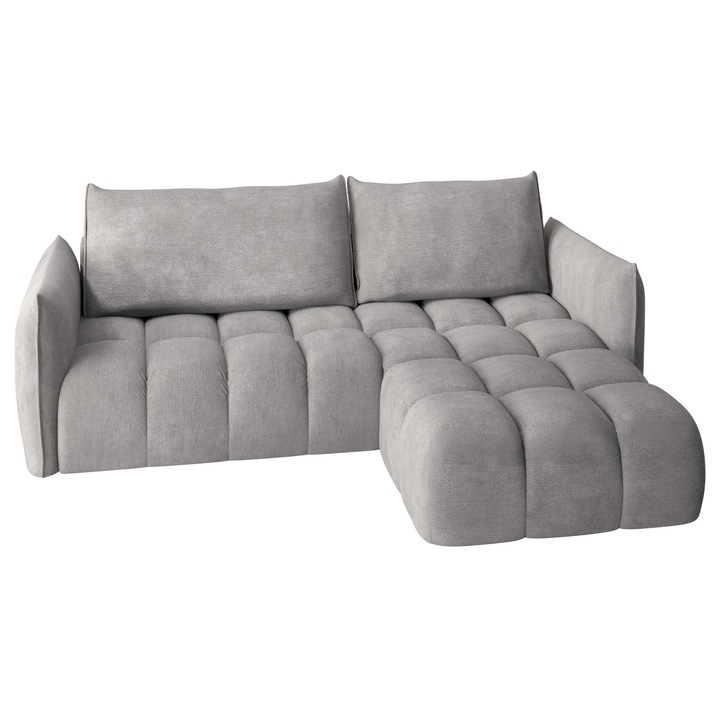 Coltar extensibil living Varoneri dreapta, MIRJAN 24, gri, 167x245x89 cm