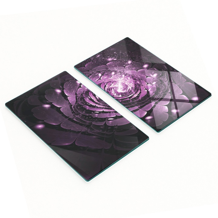 Set 2 Placi Decorative Tulup, Sticla Temperata, 30x52cm, Antiderapante, Rezistente la Temperatura