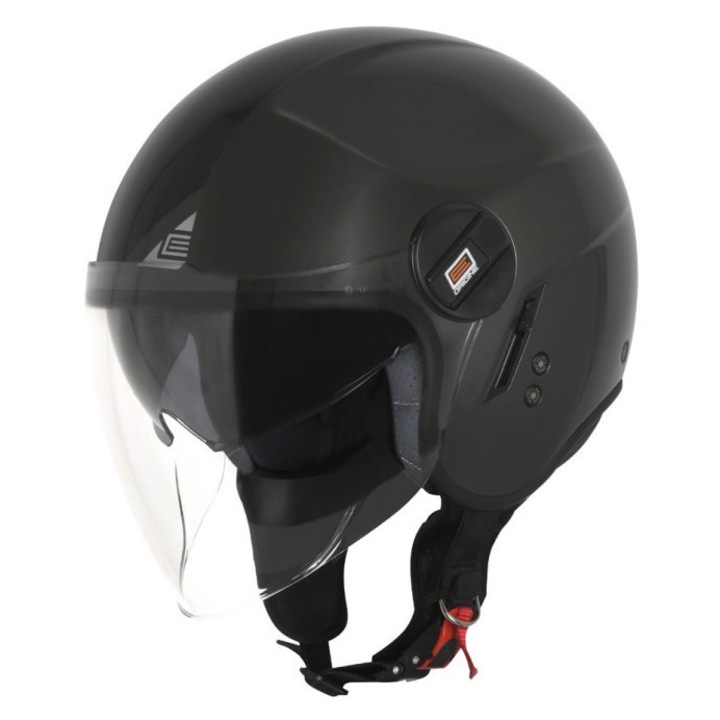 Cască moto ORIGINE ALPHA deschisă mată neagră cu ochelari de soare integrați