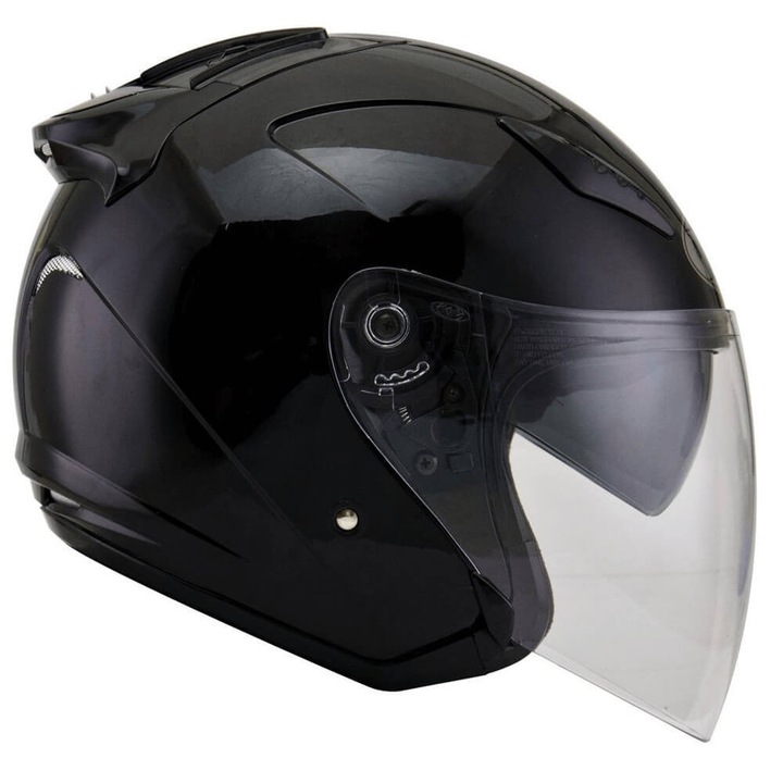 Casca KYT HELLCAT Plain negru lucios, cu ochelari de soare integrați