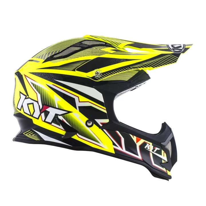 Casca cross KYT Strike Eagle Stripe neon-verde-negru