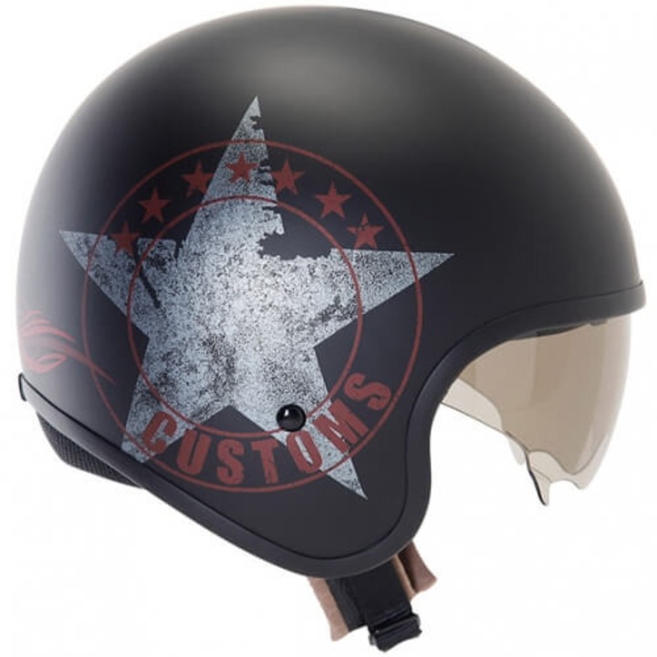 Cască moto SUOMY Jet 70's Custom de turism/scuter negru mat