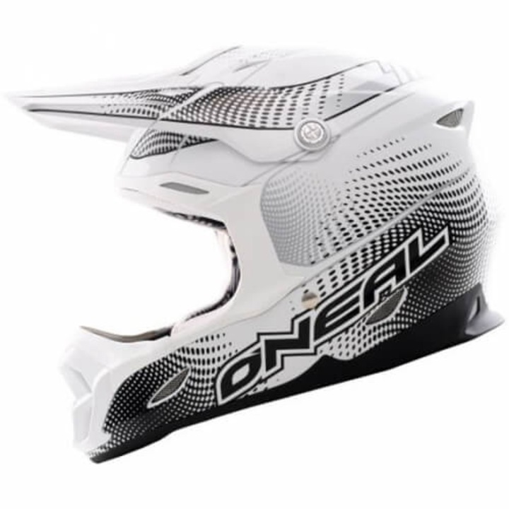 Casca cross O'NEAL 7 Series Flyer alb-negru lucios