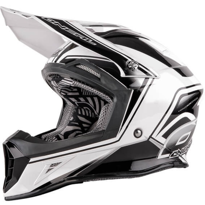 O'NEAL 10 Series Cahuilla Creek cască cross negru-alb lucios