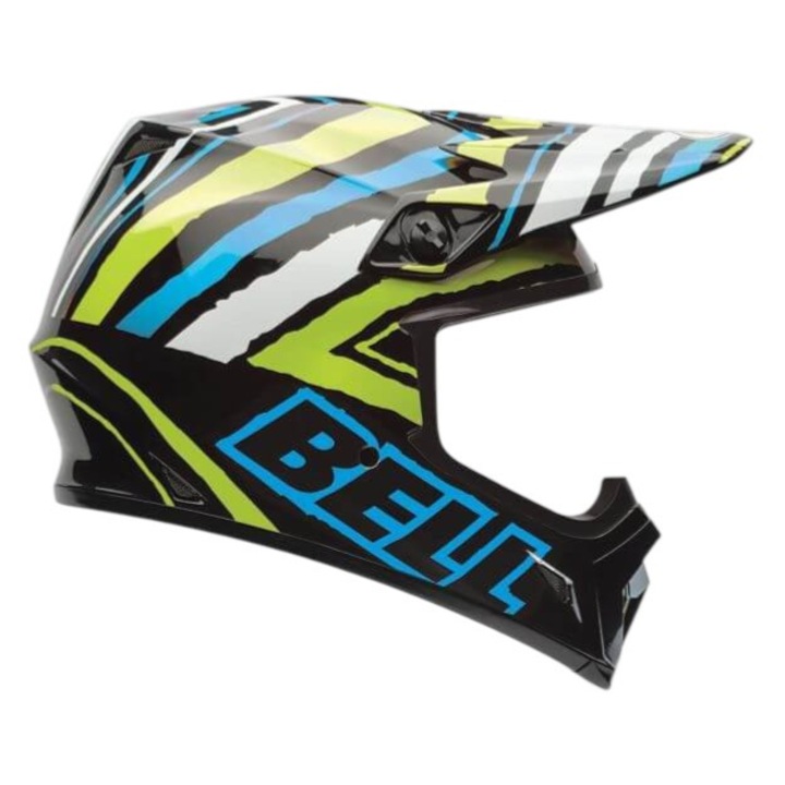 Casca cross BELL MX-9 Scrub Psycho lucios negru-albastru-galben