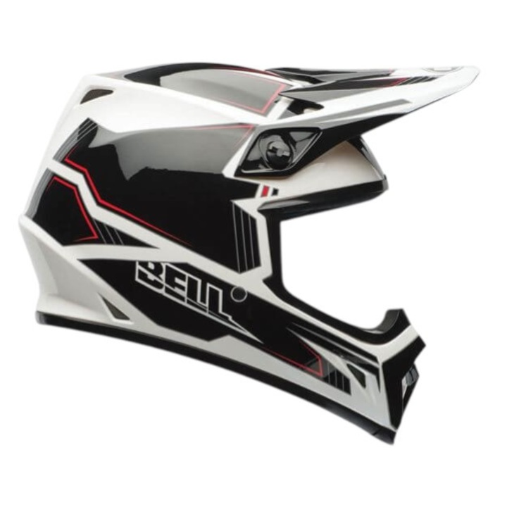 BELL MX-9 Blockade fényes fekete-fehér cross bukósisak