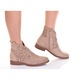 Botine dama Martinus, kaki, piele ecologica, toc plat, Bej