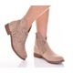 Botine dama Martinus, kaki, piele ecologica, toc plat, Bej