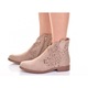 Botine dama Martinus, kaki, piele ecologica, toc plat, Bej