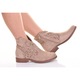 Botine dama Martinus, kaki, piele ecologica, toc plat, Bej