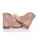 Botine dama Martinus, kaki, piele ecologica, toc plat, Bej