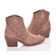 Botine dama Martinus, elegante, ajurate, bej, piele ecologica