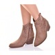 Botine dama Martinus, elegante, ajurate, bej, piele ecologica