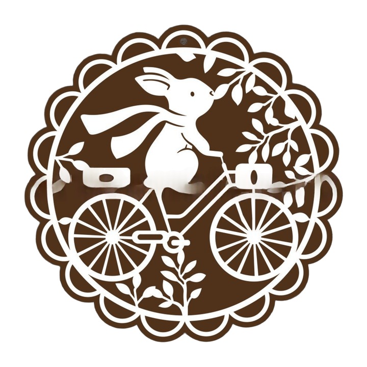 Set 5 suporturi vase Paste 18 cm – Iepuras pe bicicleta, decor festiv primavaratic