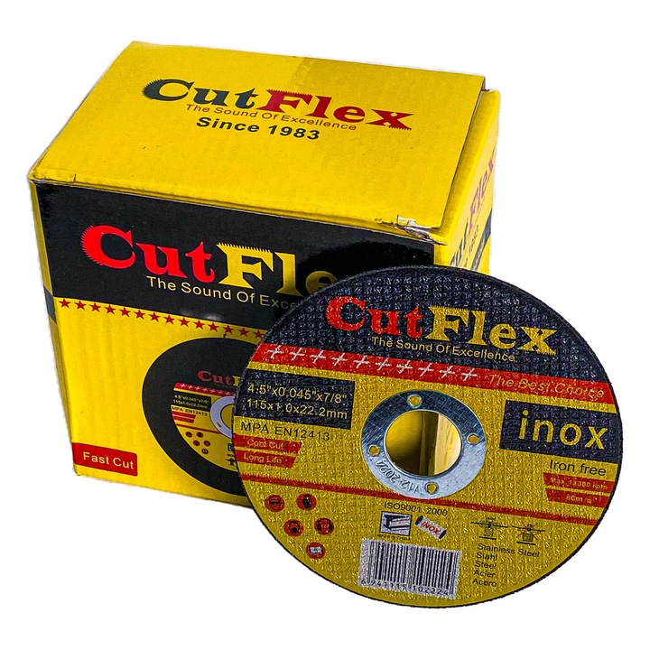 Set 100 panze flex taiere metal inox 115x1x22