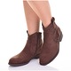 Botine dama Martinus, piele ecologica intoarsa, toc plat, perforate, maro, Negru