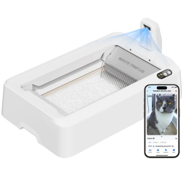 Litiera smart cu autocuratare PETKIT T7 Purobot Crystal Duo with