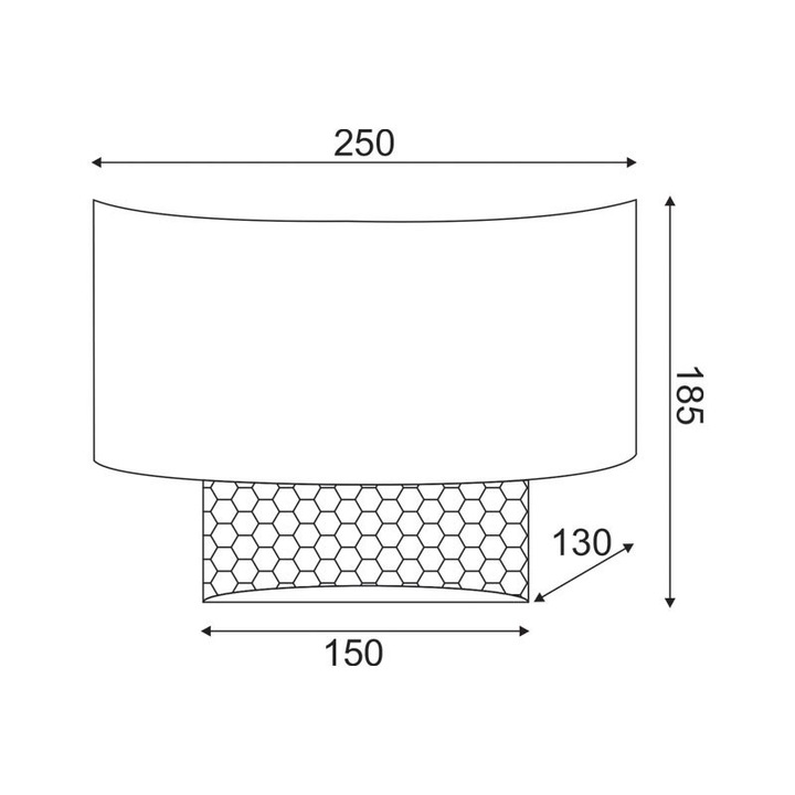 Aplica Aca Lighting NISYROS, ratan, 25x18x13cm, negru