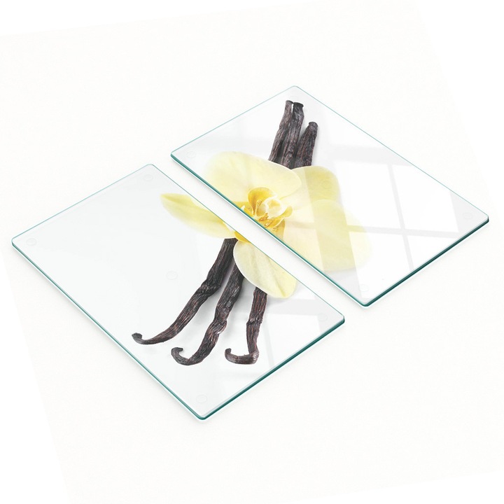 Tocatoare de bucatarie Tulup, set 2 bucati, sticla securizata, 30x52cm, antiderapante, rezistente la temperaturi ridicate