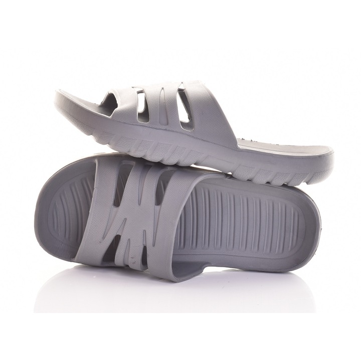 Papuci dama Martinus, gri, sintetic, pentru piscina si vara