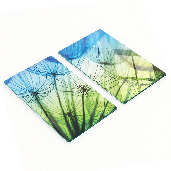 Tocatoare de bucatarie, Tulup, set 2 bucati, sticla, 2x30x52cm, antiderapante, rezistente la temperaturi ridicate