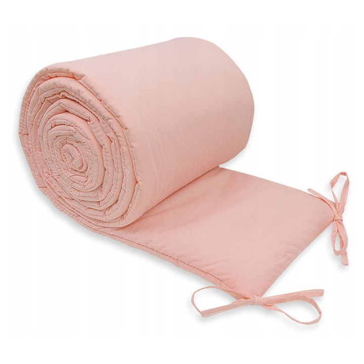 Mantinel pentru patut, Vulpi, 360x30cm, losos, 100% bumbac