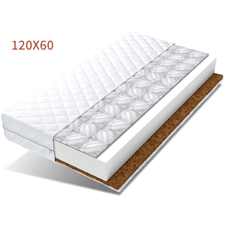 Saltea copii Vulpi ClimaCoco, 120x60cm, 9cm grosime, 2 fete, antialergica, detasabila