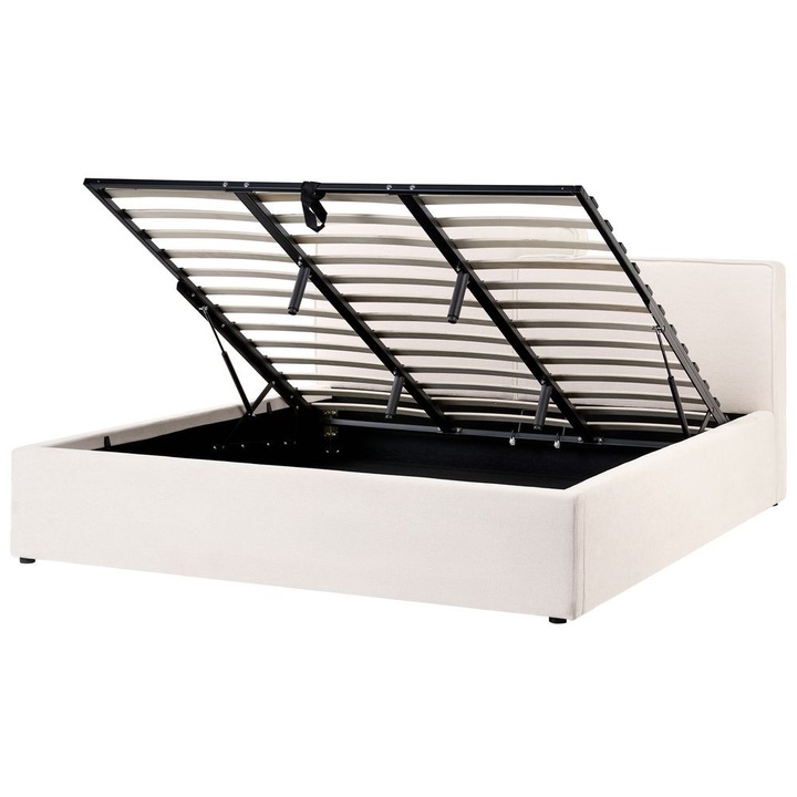 Ágyneműtartós ágy Lagarde 180 x 200 cm Törtfehér