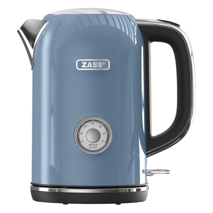 Fierbator electric Zass ZCK 15 Faded Denim, 1,7L, 1850-2200W, oprire automata, baza rotativa
