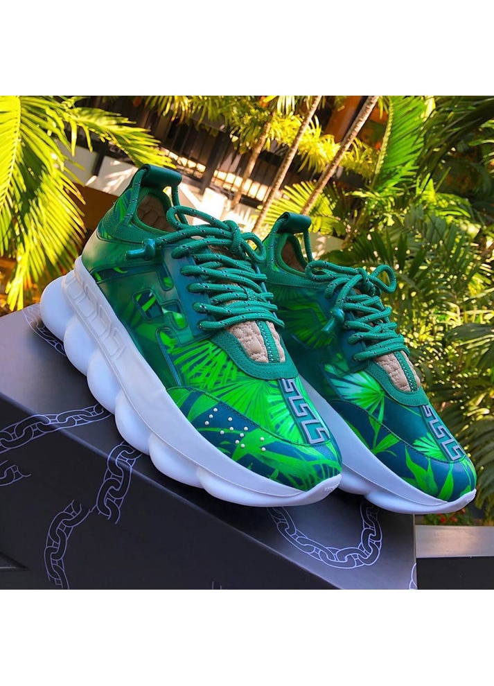 Pantofi sport Versace Chain Reaction Jungle, verde, 38 EU
