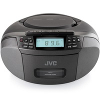 Radio cu casetofon si player CD JVC RC-E444B, 2 x 1.6 W RMS, FM, Bluetooth, USB, MP3, AUX IN, negru
