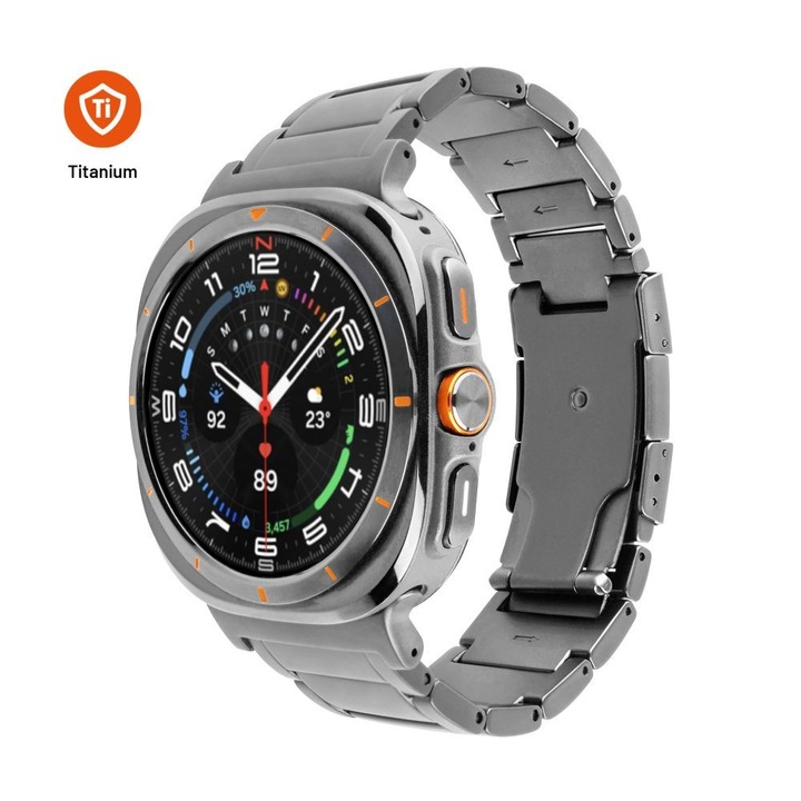 Természetes titán szíj okosórához, FIXED, Samsung Galaxy Watch Ultra, 292070, természetes titán szín