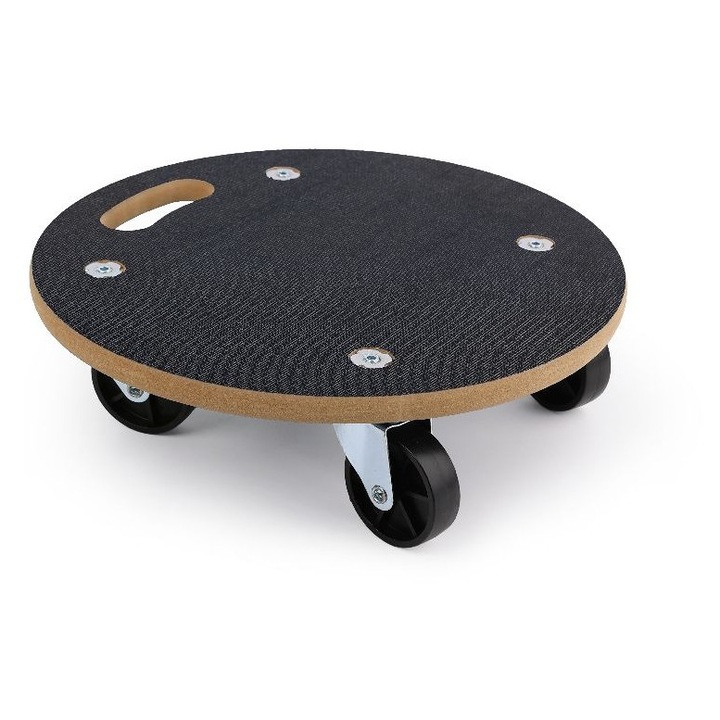 Suport rotund din lemn cu roti pentru ghivece si obiecte grele – 38 cm, capacitate 250 kg, baza mobila multifunctionala