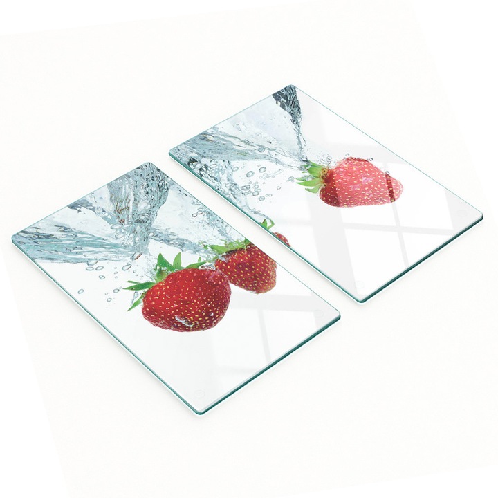 Tocatoare de bucatarie Tulup, set 2 bucati, sticla securizata, 30x52cm, antiderapante, rezistente la temperaturi ridicate