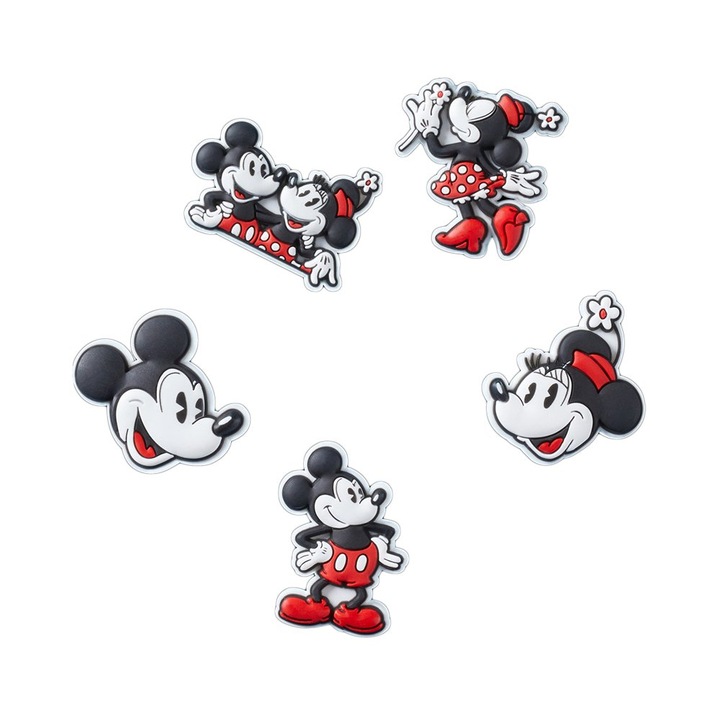 Set 5 Accesorii Jibbitz Crocs Mickey and Minnie 10015116, Multicolor