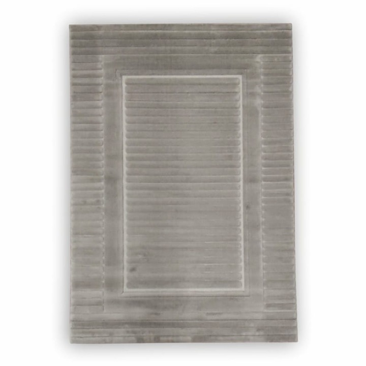 Covor, Leo Alex Carpets, Lily, Efect 3D, 120x170 cm, Design Modern, Material Polipropilen Heatset, Grosime 10 mm, Greutate 1550 g/m², Pentru Living, Dormitor, Hol, Bucatarie, Gri