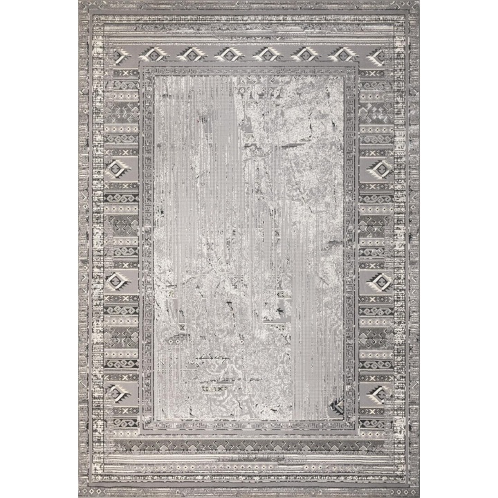 Covor, Leo Alex Carpets, Beyond Scandinav, 120x180 cm, Design Vintage, Material Poliester Soft, Grosime 10 mm, Greutate 2300 g/m², Spate Juta Naturala, Pentru Living, Dormitor, Hol, Bucatarie, Gri