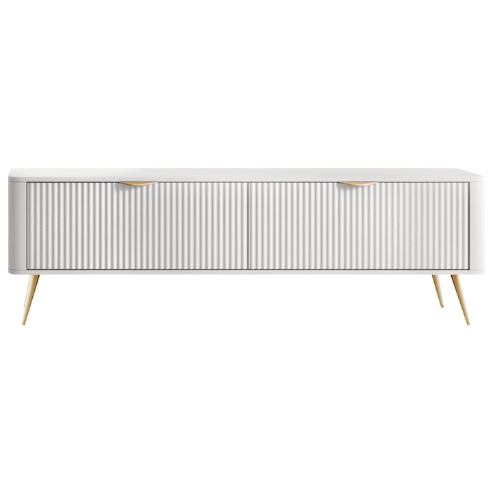 Comoda televizor Wosial 163 2D, MIRJAN 24, alb, 38x164x52