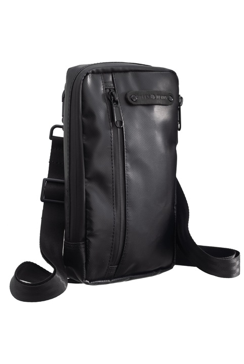 Geanta de umar, Unisex, Greenburry, "Tarpaulin", Negru, 14x23 cm